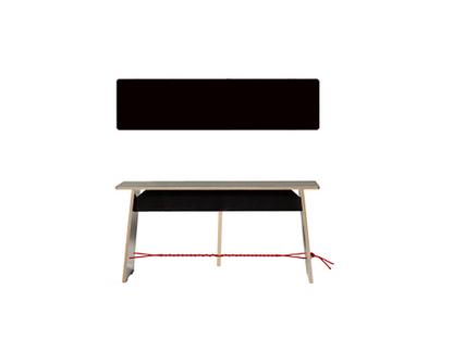 Langer Max 43 x 90 x 30 cm|FU schwarz|rot