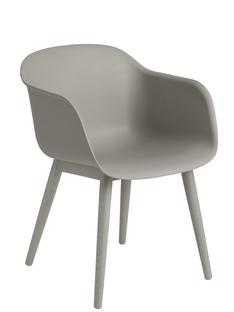 Fiber Armchair Wood Grau