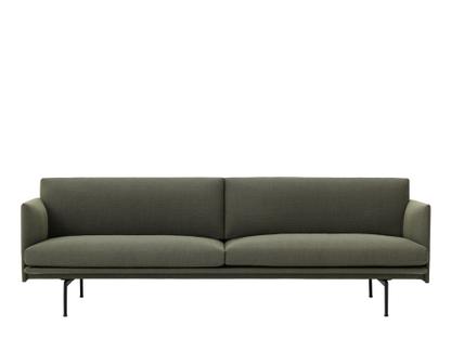 Outline Sofa Dreisitzer|Stoff Fiord 961 - Greyish-green