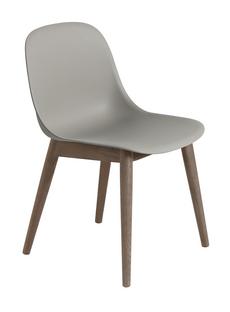 Fiber Side Chair Wood Grau / dunkelbraun