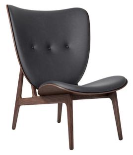 Elephant Lounge Chair Leder Dunes anthrazit|Eiche dunkel gebeizt