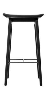 NY11 Bar Stool Küchenvariante: Sitzhöhe 65 cm|Eiche schwarz gebeizt|Leder Ultra black