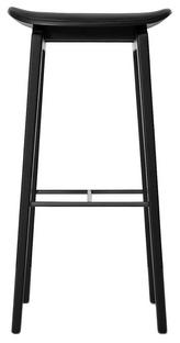 NY11 Bar Stool Barvariante: Sitzhöhe 75 cm|Eiche schwarz gebeizt|Leder Ultra black