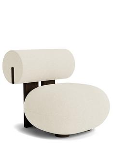 Hippo Lounge Chair Wolle Bouclé off-white|Eiche dunkel geräuchert