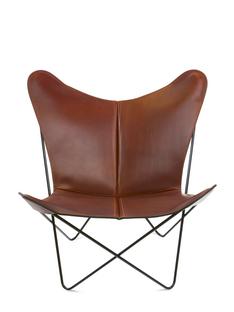 Trifolium Butterfly Chair Cognac|Stahl, schwarz pulverbeschichtet