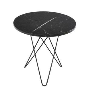 Tall Mini O Table Schwarz Marquina|Stahl, schwarz pulverbeschichtet