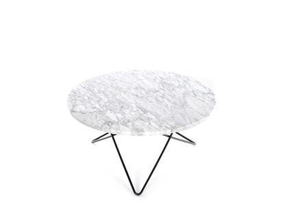 O Table Weiß Carrara|Stahl, schwarz pulverbeschichtet