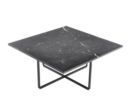 Ninety Table Groß (H 35 x B 80 x T 80 cm)|Schwarz Marquina|Stahl, schwarz pulverbeschichtet