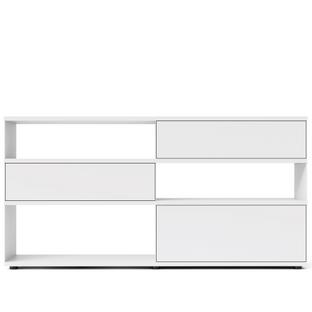 Flow Q Highboard 200 cm|101,7 cm (2 Schubladen und 1 Klappe)|Weiß