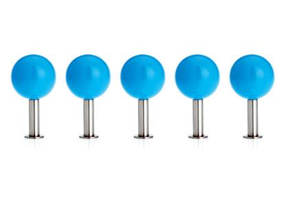 Dots Wandhaken 5er Set Aqua