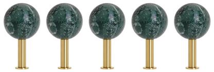 Dots Stone Wandhaken 5er Set Verde Guatemala / Messing