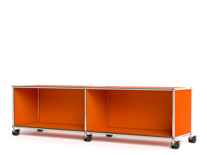 USM Haller TV-/Hi-Fi-Lowboard, individualisierbar Reinorange RAL 2004|Offen|Ohne Kabeldurchlass