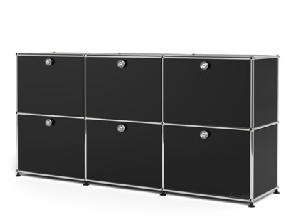 USM Haller Sideboard 50, individualisierbar Graphitschwarz RAL 9011|Mit 3 Klappen|Mit 3 Klappen