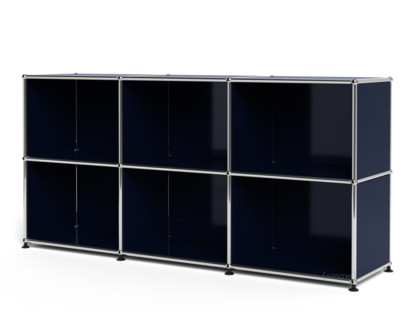 USM Haller Sideboard 50, individualisierbar Stahlblau RAL 5011|Offen|Offen
