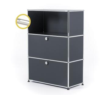 USM Haller E Highboard M mit Fachbeleuchtung Anthrazitgrau RAL 7016|Kaltweiß