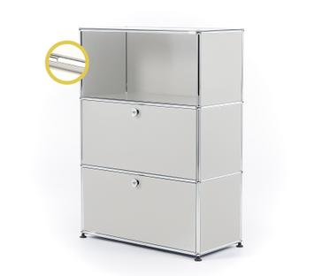 USM Haller E Highboard M mit Fachbeleuchtung Lichtgrau RAL 7035|Kaltweiß