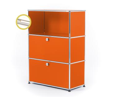 USM Haller E Highboard M mit Fachbeleuchtung Reinorange RAL 2004|Warmweiß