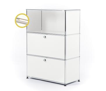 USM Haller E Highboard M mit Fachbeleuchtung Reinweiß RAL 9010|Warmweiß