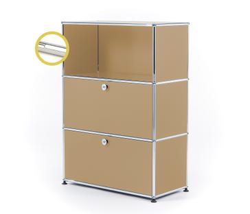 USM Haller E Highboard M mit Fachbeleuchtung USM beige|Kaltweiß