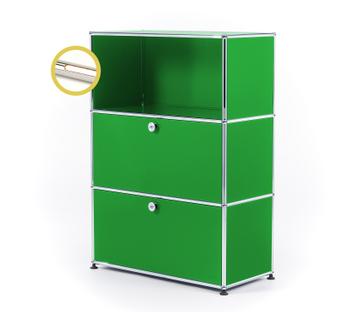 USM Haller E Highboard M mit Fachbeleuchtung USM grün|Warmweiß