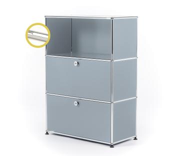 USM Haller E Highboard M mit Fachbeleuchtung USM mattsilber|Kaltweiß