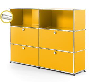 USM Haller E Highboard L mit Fachbeleuchtung Goldgelb RAL 1004|Kaltweiß