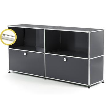 USM Haller E Sideboard L mit Fachbeleuchtung Anthrazitgrau RAL 7016|Kaltweiß