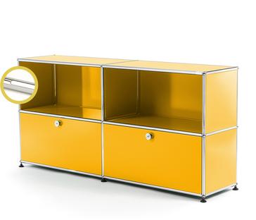 USM Haller E Sideboard L mit Fachbeleuchtung Goldgelb RAL 1004|Kaltweiß