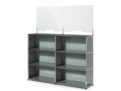 USM Haller Counter L mit Security Screen Mittelgrau RAL 7005