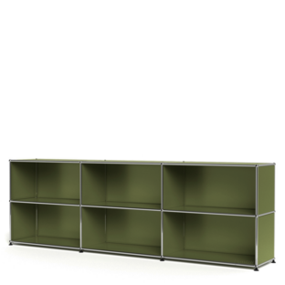 USM Haller Sideboard XL, Edition Olivgrün, individualisierbar Offen|Offen