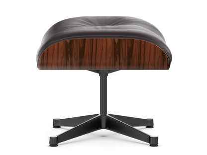 Lounge Chair Ottoman Santos Palisander|Leder Premium F chocolate|Aluminium poliert, Seiten schwarz