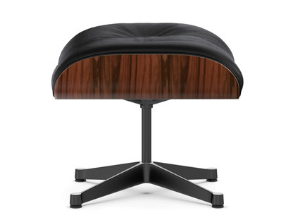 Lounge Chair Ottoman Santos Palisander|Leder Premium F nero|Aluminium poliert, Seiten schwarz