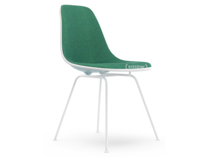 Eames Plastic Side Chair RE DSX Eisgrau|Mit Vollpolsterung|Mint / forest|Standardhöhe - 43 cm|Beschichtet weiß