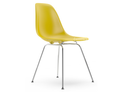 Eames Plastic Side Chair RE DSX Senf|Ohne Polsterung|Ohne Polsterung|Standardhöhe - 43 cm|Verchromt