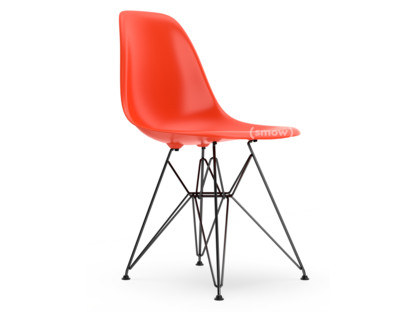 Eames Plastic Side Chair RE DSR Rot (poppy red)|Ohne Polsterung|Ohne Polsterung|Standardhöhe - 43 cm|Beschichtet basic dark