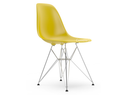 Eames Plastic Side Chair RE DSR Senf|Ohne Polsterung|Ohne Polsterung|Standardhöhe - 43 cm|Verchromt