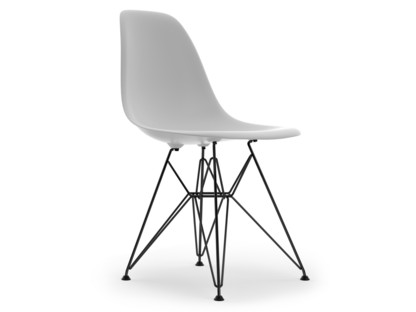 Eames Plastic Side Chair RE DSR Cotton white|Ohne Polsterung|Ohne Polsterung|Standardhöhe - 43 cm|Beschichtet basic dark