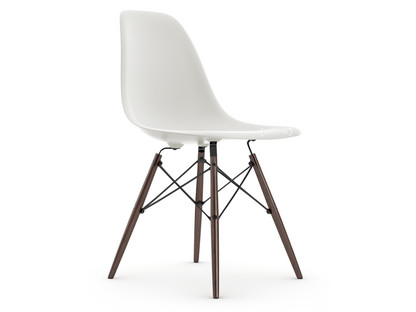 Eames Plastic Side Chair RE DSW Weiß|Ohne Polsterung|Ohne Polsterung|Standardhöhe - 43 cm|Ahorn dunkel