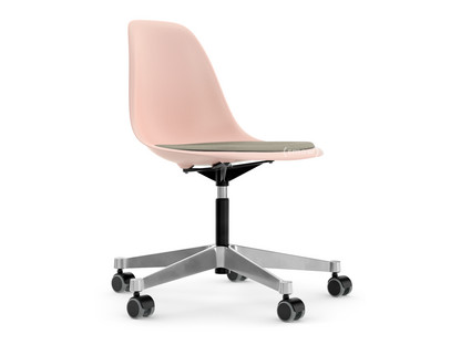 Eames Plastic Side Chair RE PSCC Zartrosé RE|Mit Sitzpolster|Warmgrey / elfenbein