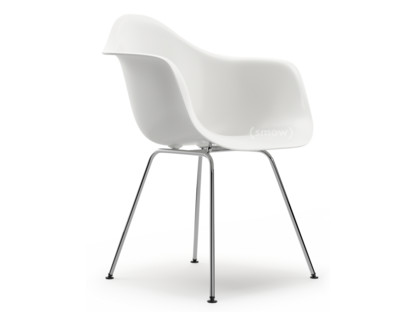 Eames Plastic Armchair RE DAX Weiß|Ohne Polsterung|Ohne Polsterung|Standardhöhe - 43 cm|Verchromt