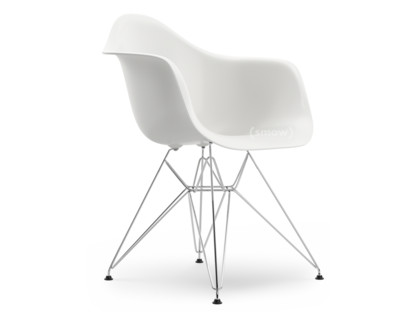 Eames Plastic Armchair RE DAR Weiß|Ohne Polsterung|Ohne Polsterung|Standardhöhe - 43 cm|Verchromt