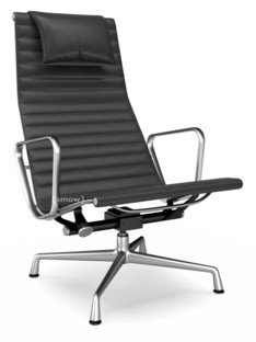 Aluminium Chair EA 124 Poliert|Leder (Standard)|Asphalt