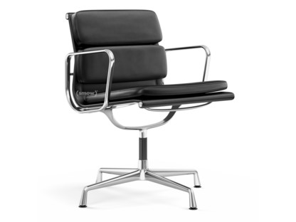 Soft Pad Chair EA 207 / EA 208 EA 208 - drehbar|Verchromt|Leder Premium F nero, Plano nero