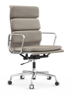 Soft Pad Chair EA 219 Verchromt|Leder Standard sand, Plano mauve grau