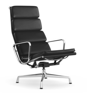 Soft Pad Chair EA 222 Untergestell verchromt|Leder Standard nero, Plano nero