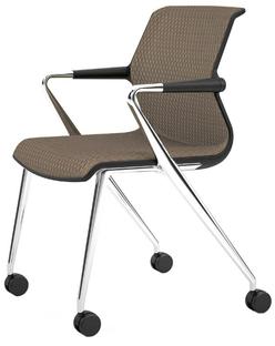 Unix Chair Vierbeinfuß mit Rollen Diamond Mesh mauve grau|Basic dark|Aluminium poliert