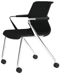 Unix Chair Vierbeinfuß mit Rollen Diamond Mesh nero|Basic dark|Aluminium poliert