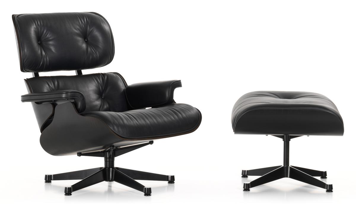 waardigheid Ziektecijfers Klokje Vitra Lounge Chair & Ottoman - Black Version von Charles & Ray Eames, 1956  - Designermöbel von smow.ch