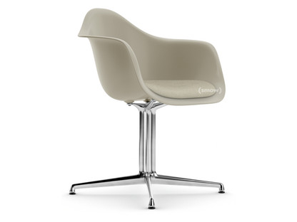 Eames Plastic Armchair RE DAL Kieselstein|Mit Sitzpolster|Warmgrey / elfenbein