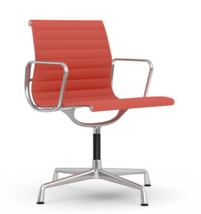Aluminium Chair EA 103 / EA 104 EA 103 - nicht drehbar|Poppy red / elfenbein|Poliert